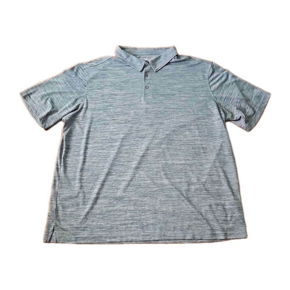 Reebok Golf Polo Shirt Men's Size 4XLT Tall Heather Grey Collared Stretch